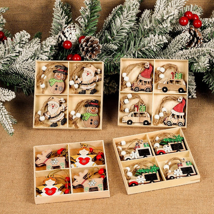 Christmas Wooden Tree Decor Set