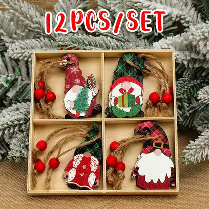 Christmas Wooden Tree Decor Set