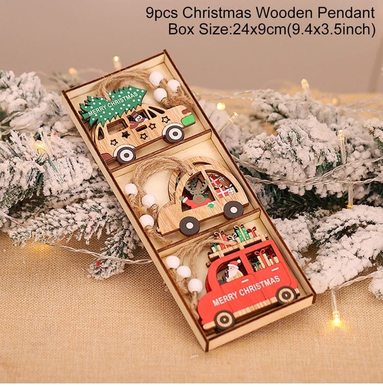 Christmas Wooden Tree Decor Set