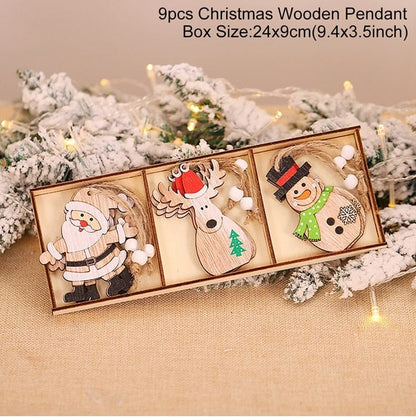 Christmas Wooden Tree Decor Set