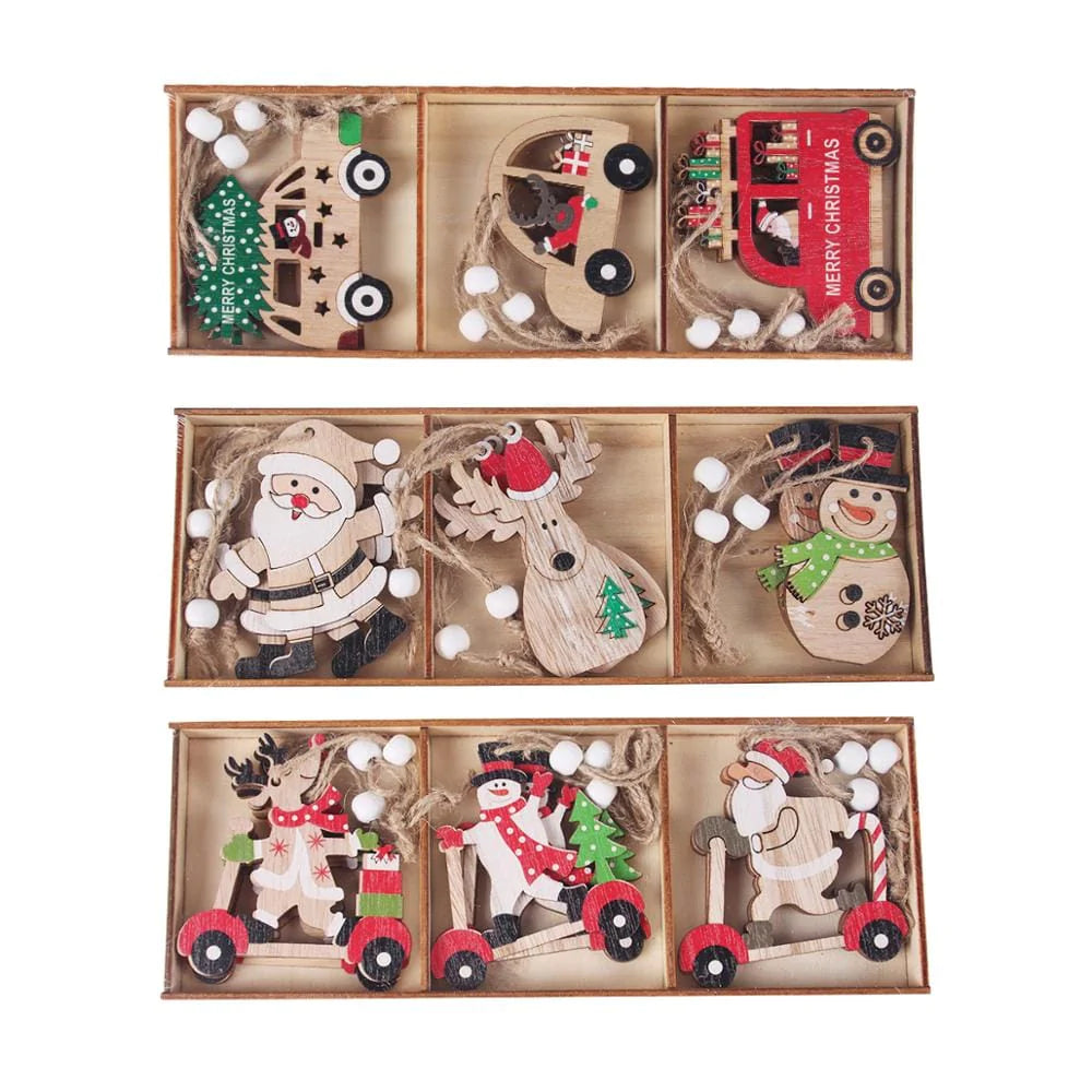 Christmas Wooden Tree Decor Set