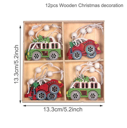 Christmas Wooden Tree Decor Set