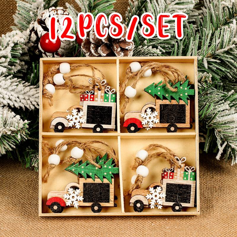 Christmas Wooden Tree Decor Set