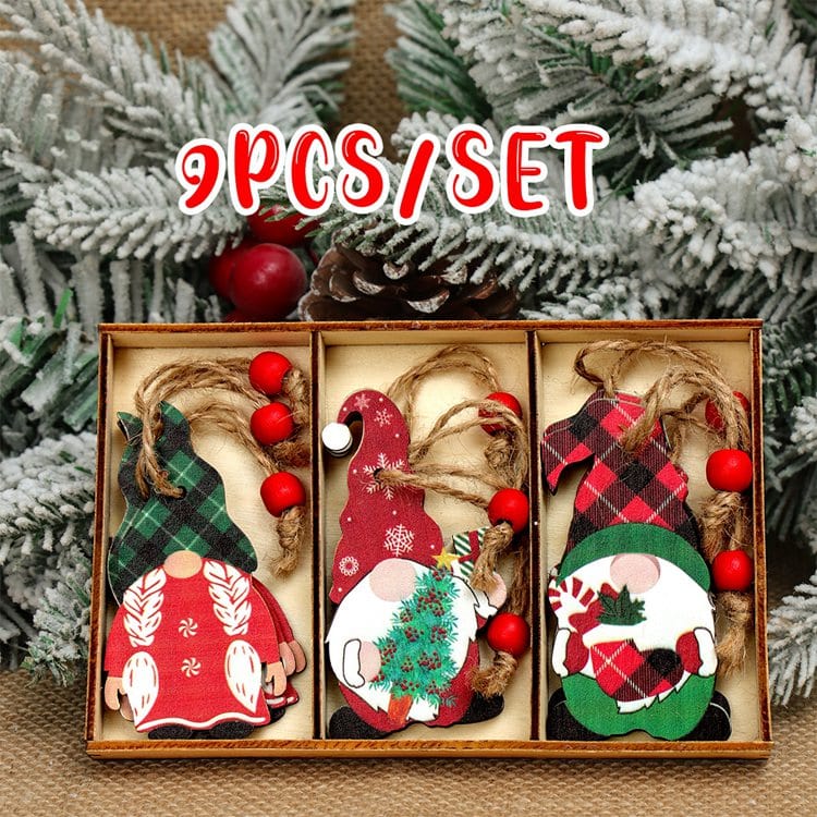 Christmas Wooden Tree Decor Set