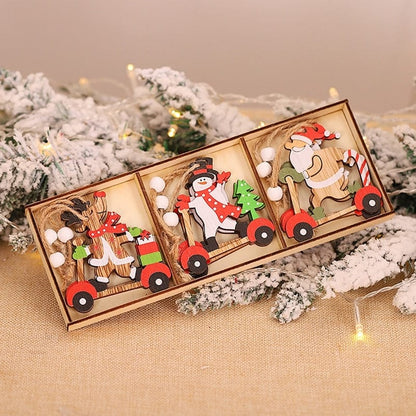 Christmas Wooden Tree Decor Set