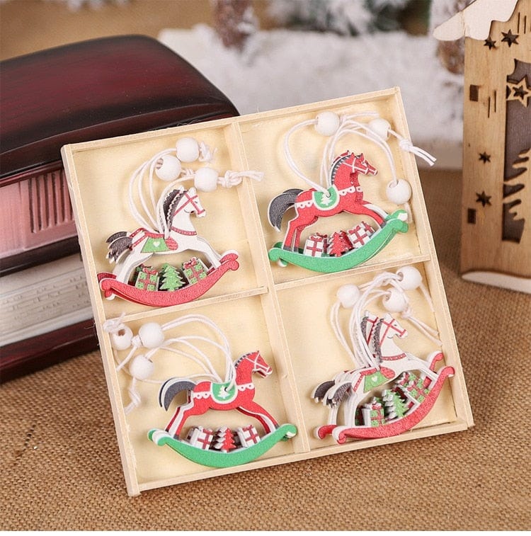 Christmas Wooden Tree Decor Set