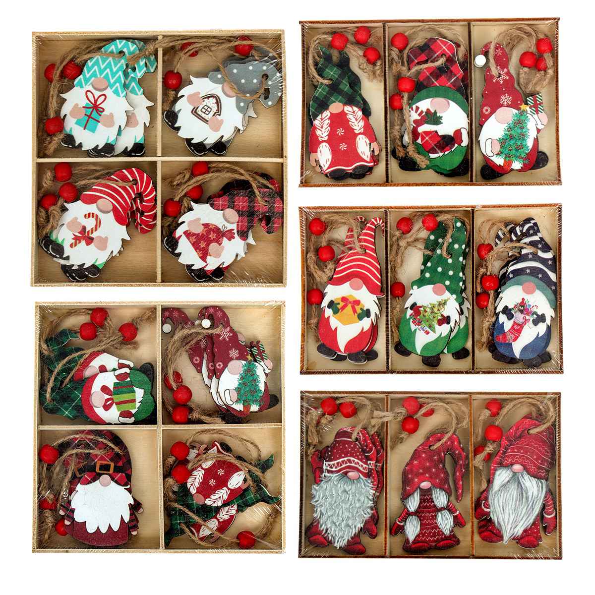 Christmas Wooden Tree Decor Set