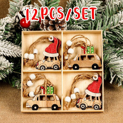 Christmas Wooden Tree Decor Set