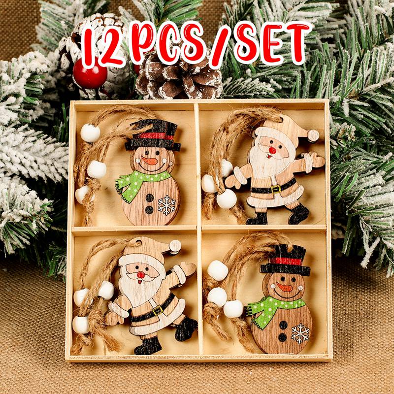 Christmas Wooden Tree Decor Set