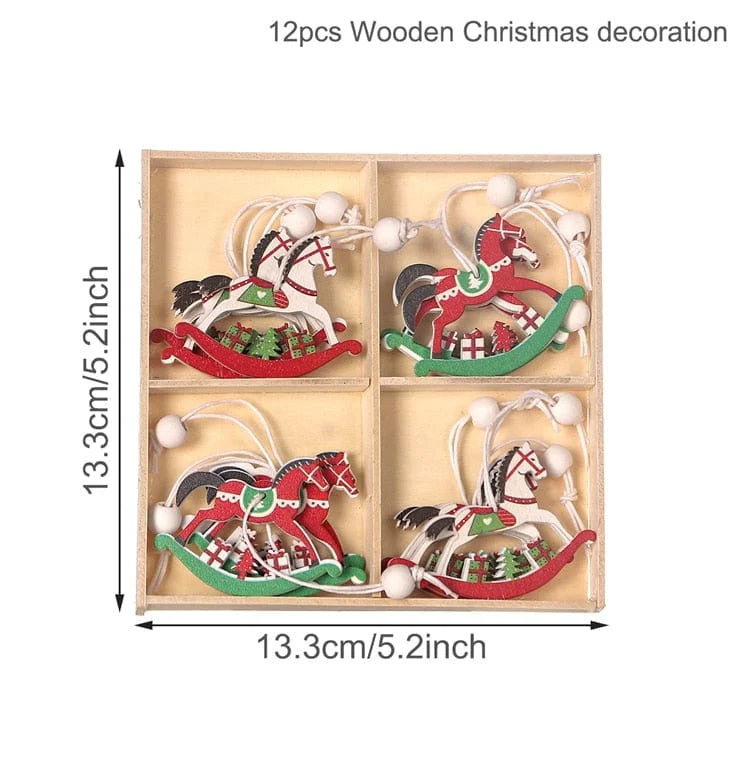 Christmas Wooden Tree Decor Set