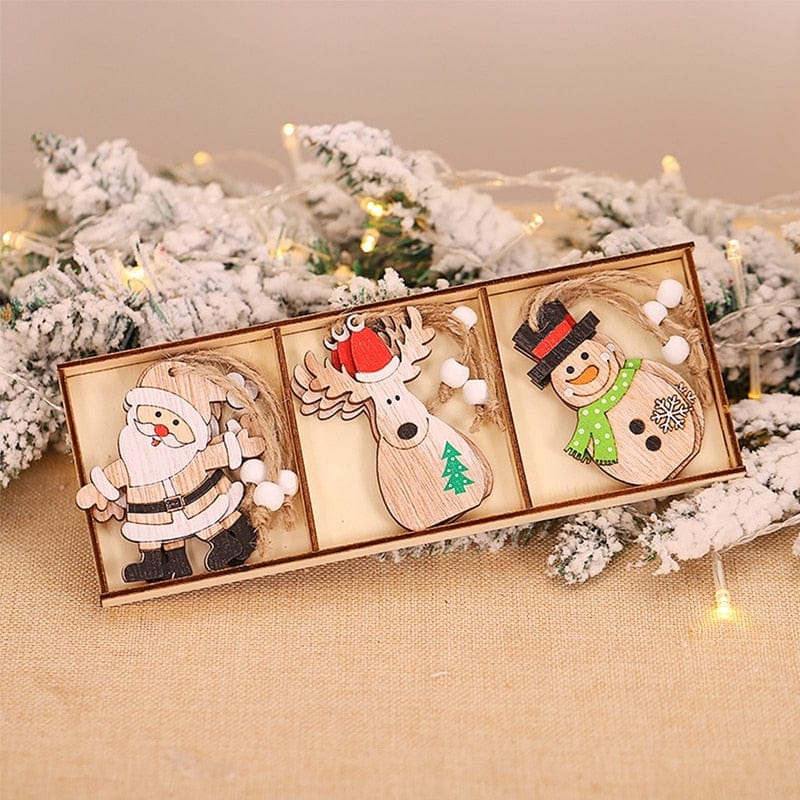 Christmas Wooden Tree Decor Set