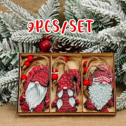 Christmas Wooden Tree Decor Set