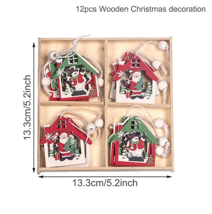 Christmas Wooden Tree Decor Set