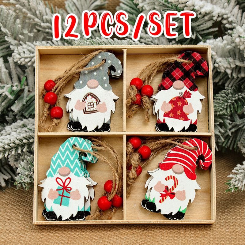 Christmas Wooden Tree Decor Set