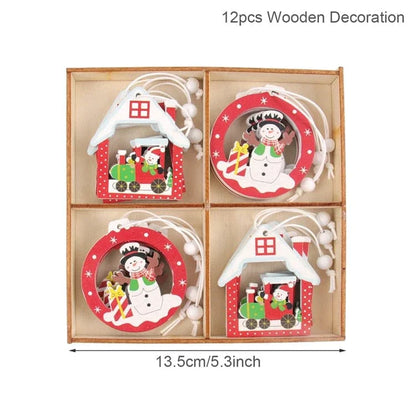 Christmas Wooden Tree Decor Set