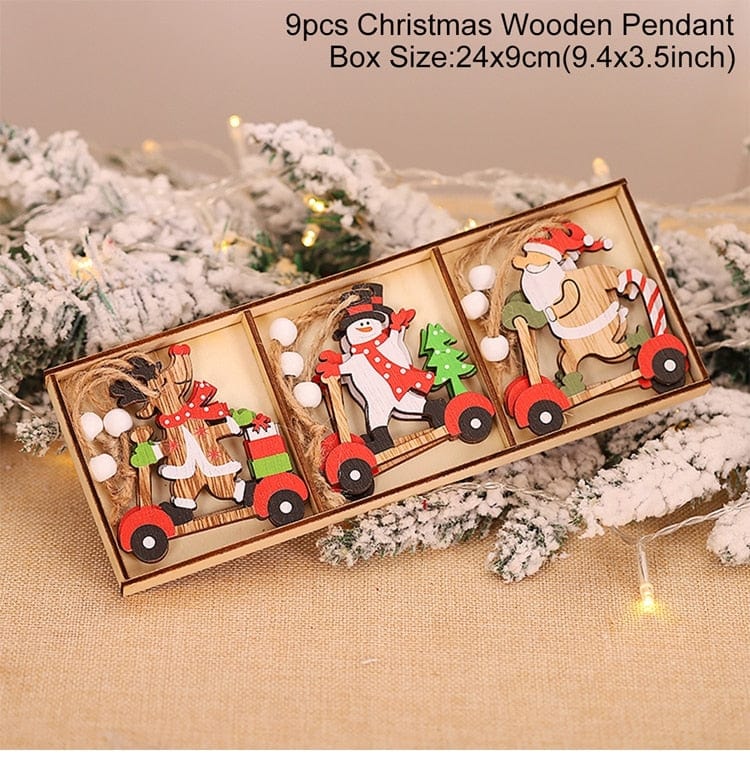 Christmas Wooden Tree Decor Set