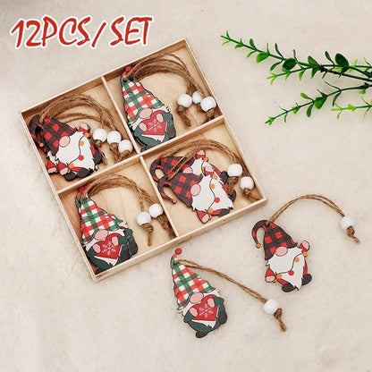 Christmas Wooden Tree Decor Set