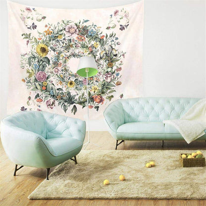 Cirlce Of Flowers Tapestry