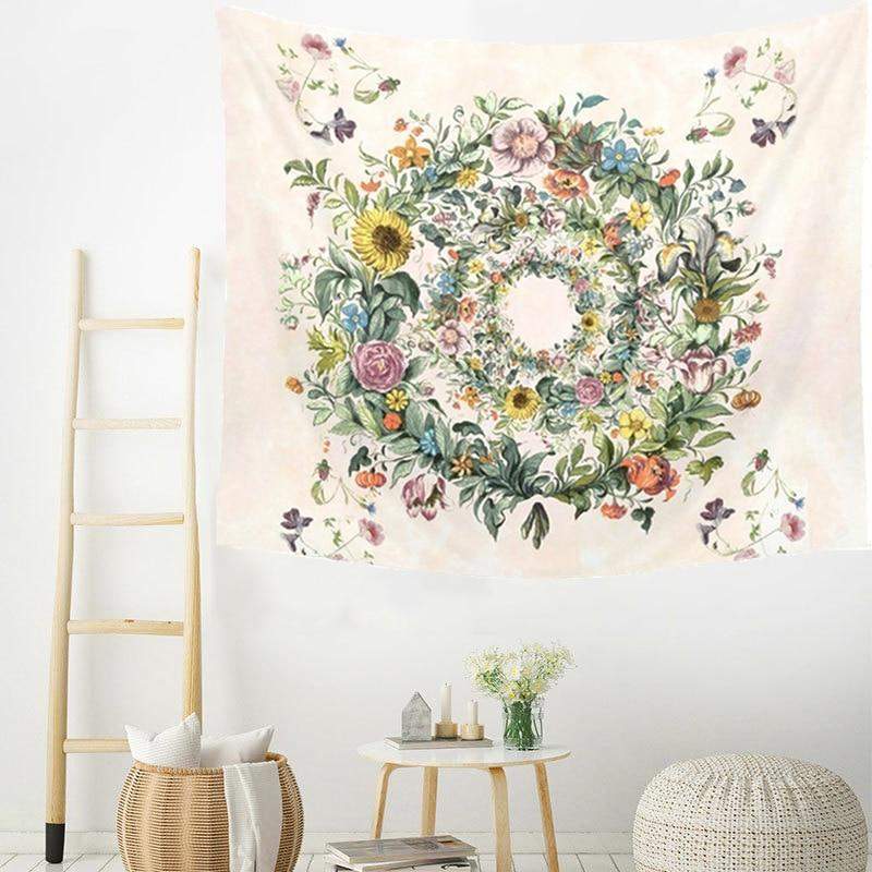 Cirlce Of Flowers Tapestry