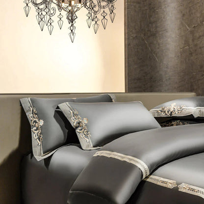 Cleopatra Grey Luxury Egyptian Cotton Bedding Set