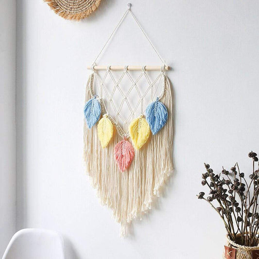 Colorful Leaf Macrame Wall Hanging