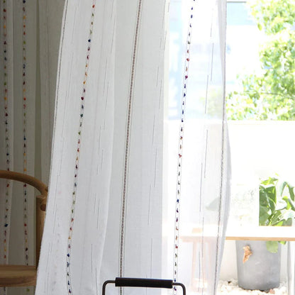 Colorful Stereoscopic Embroidered Sheer Curtain