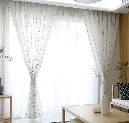 Colorful Stereoscopic Embroidered Sheer Curtain