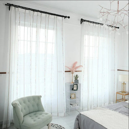 Colorful Stereoscopic Embroidered Sheer Curtain