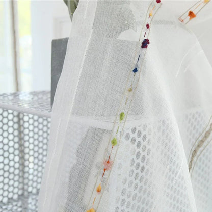 Colorful Stereoscopic Embroidered Sheer Curtain