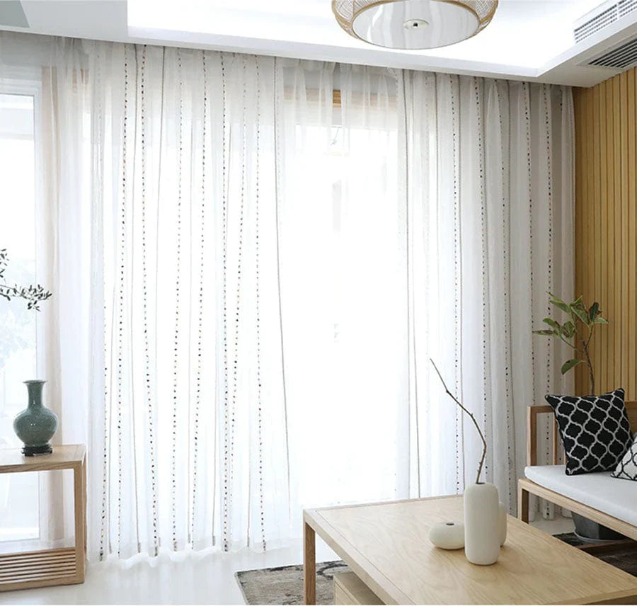 Colorful Stereoscopic Embroidered Sheer Curtain