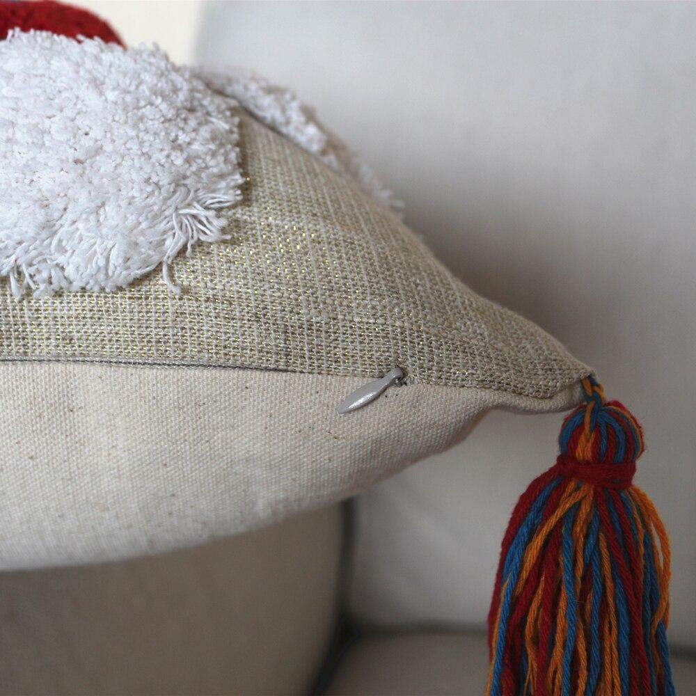 Colorful Tasseled Embroidery Pillow Case