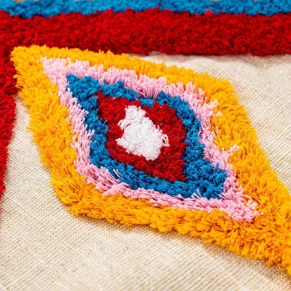 Colorful Tasseled Embroidery Pillow Case