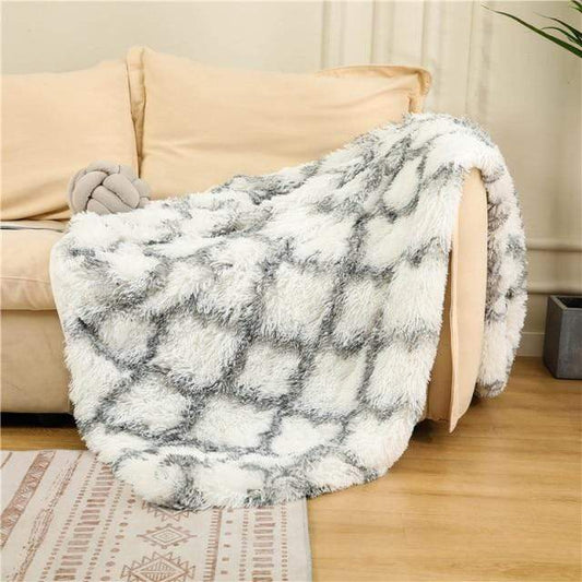 Coral Fleece Fluffy Stripes Blanket Blankets & Throws