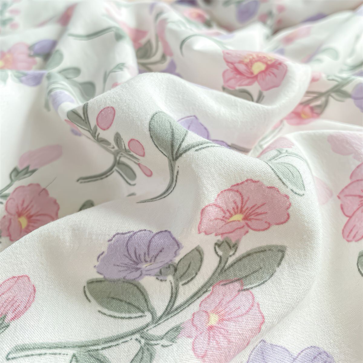 Soft Lavender Floral Bedding Set
