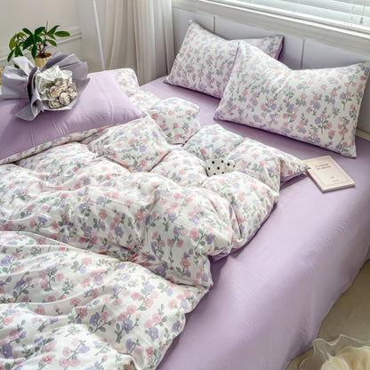 Soft Lavender Floral Bedding Set