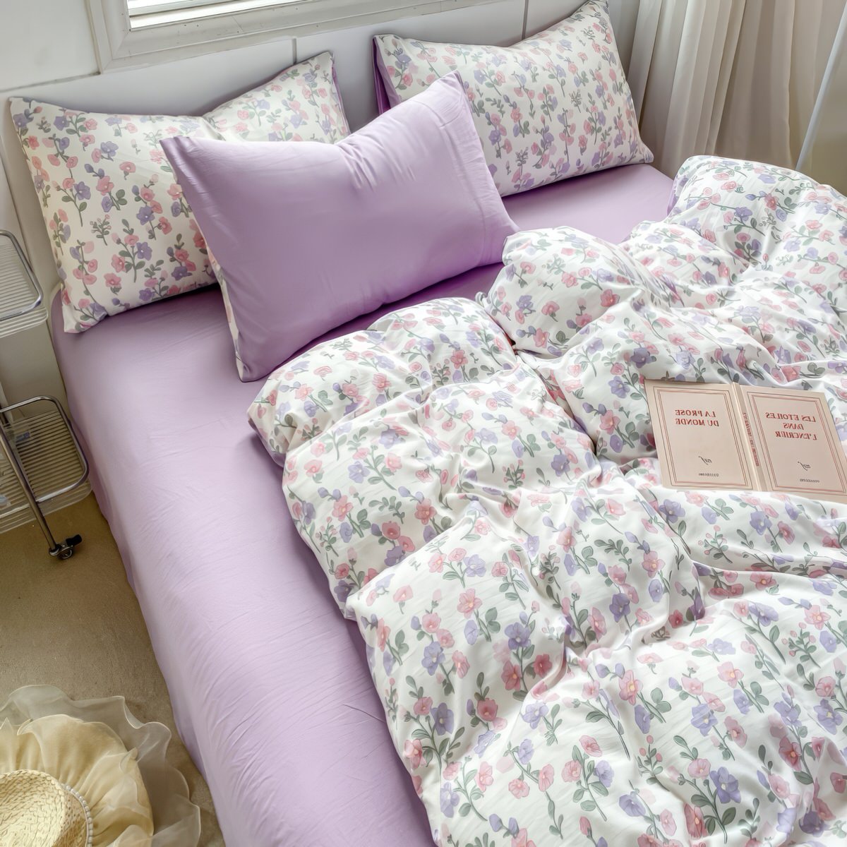 Soft Lavender Floral Bedding Set