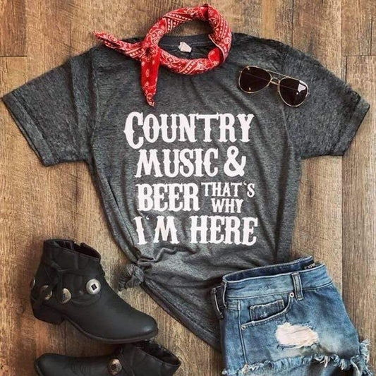 Country Music & Beer Graphic Tee