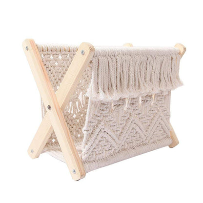 Country Style Cotton Rope Magazine Rack