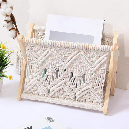 Country Style Cotton Rope Magazine Rack