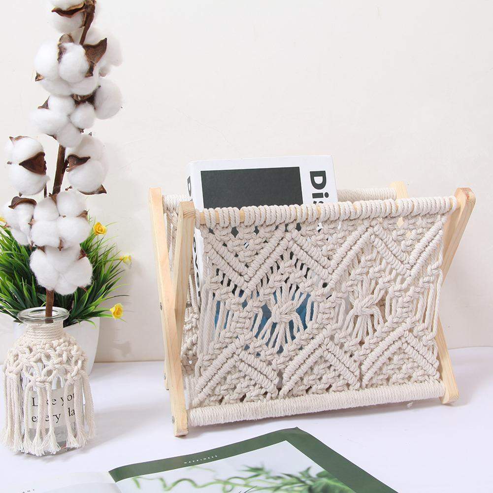 Country Style Cotton Rope Magazine Rack