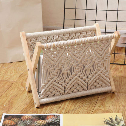 Country Style Cotton Rope Magazine Rack