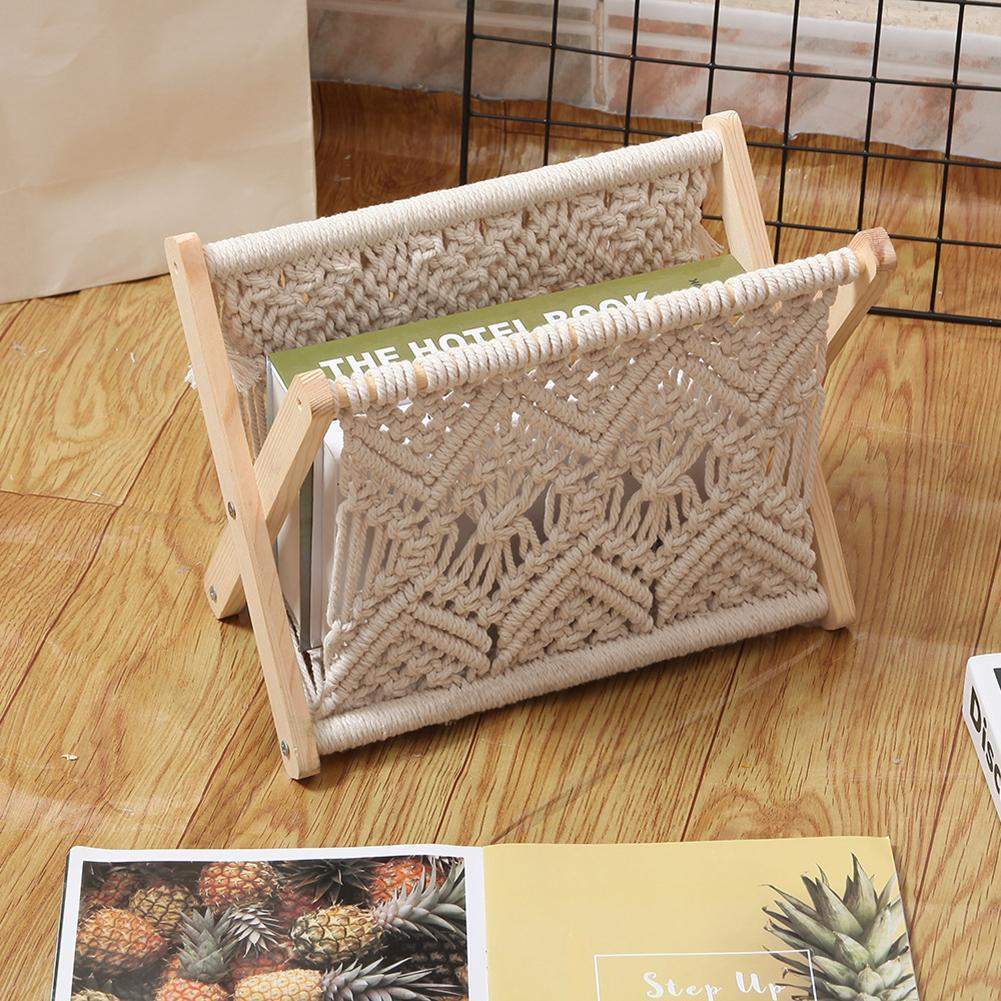 Country Style Cotton Rope Magazine Rack