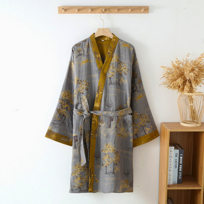 Peignoir kimono en coton doux