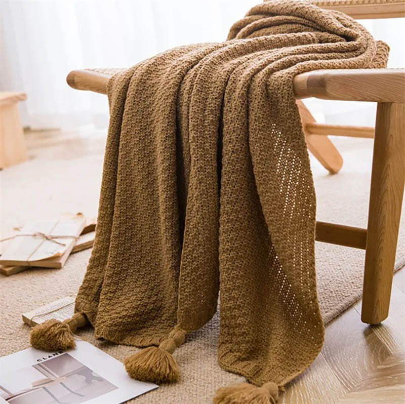 Cozy Knitted Acrylic Throw