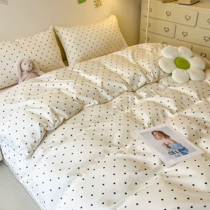 Satin Polka Dot Duvet Cover