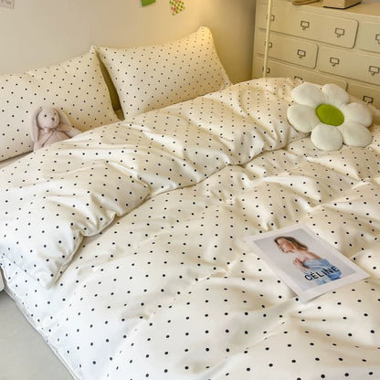 Satin Polka Dot Duvet Cover