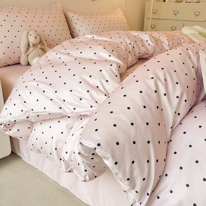 Satin Polka Dot Duvet Cover