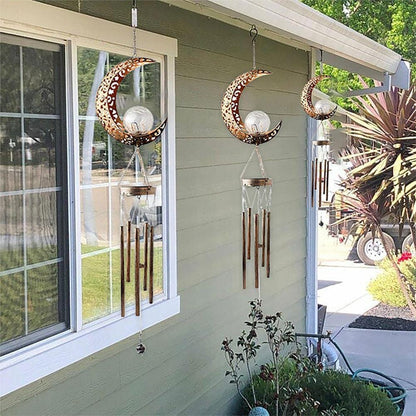 Creasent Moon Solar Wind Chimes