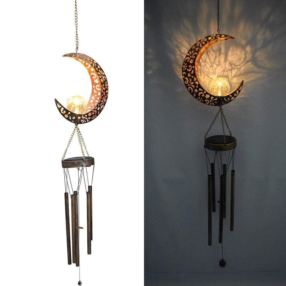 Creasent Moon Solar Wind Chimes