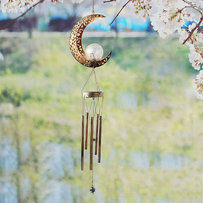 Creasent Moon Solar Wind Chimes